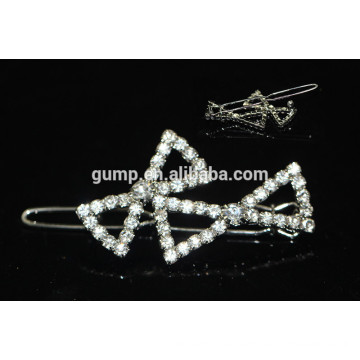 Promotion Mini Bow Shape Rhinestone Hairclip Girls Crystal Hair Jewelry